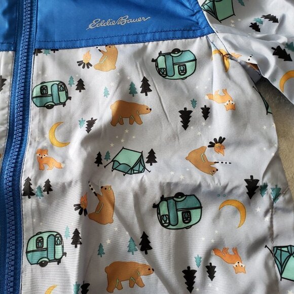 NWT - Eddie Bauer Kids' Jacket StormRepel water-resistant Camping Theme - Size 7 - Picture 4 of 6